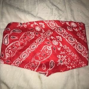 XS Bandana Print Red Crop Top